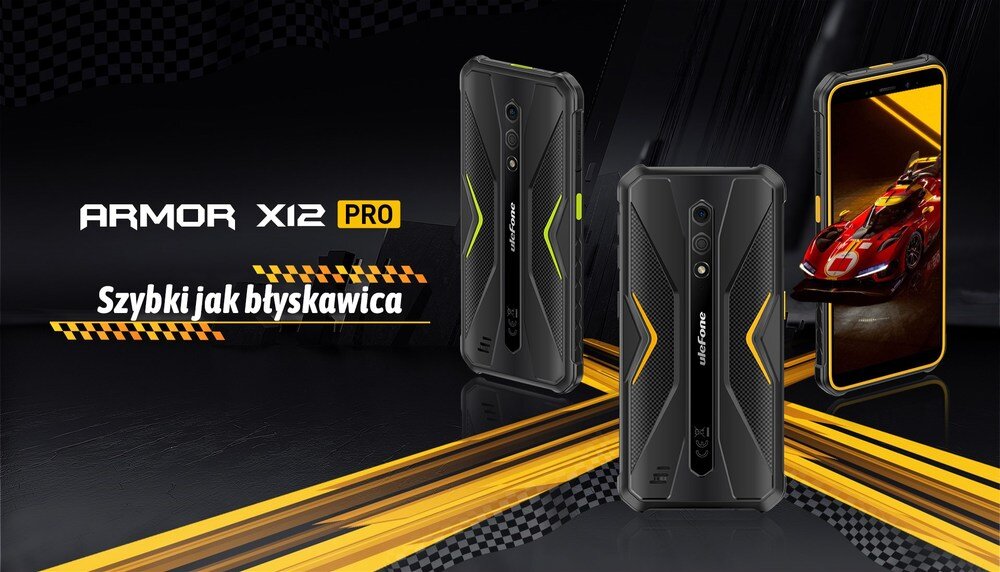 Smartfon ULEFONE Armor X12 Pro wytrzymała obudowa XRacing szachownica F1