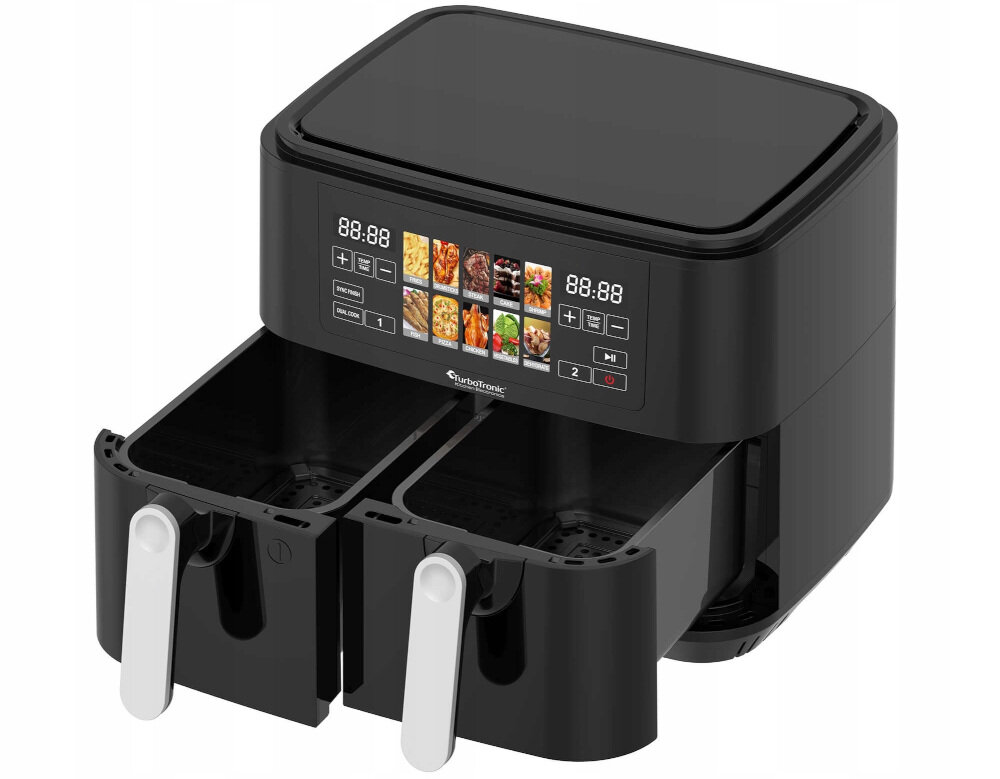 Air Fryer Frytkownica beztłuszczowa TURBOTRONIC TT-DAF8 Synchronizacja dla pełnej wygody Funkcja dopasowania czasu pracy dania