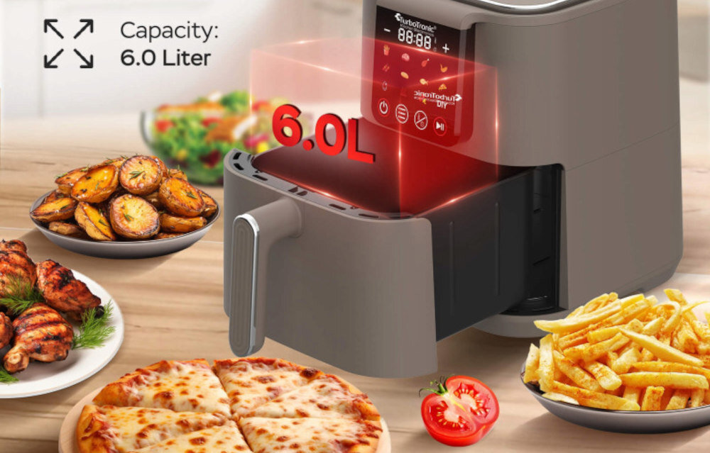 Air Fryer Frytkownica beztłuszczowa TURBOTRONIC TT-AF250 Beżowy 6l 12 automatycznych programów Pojemność dla całej rodziny wygodne rozwiązanie
