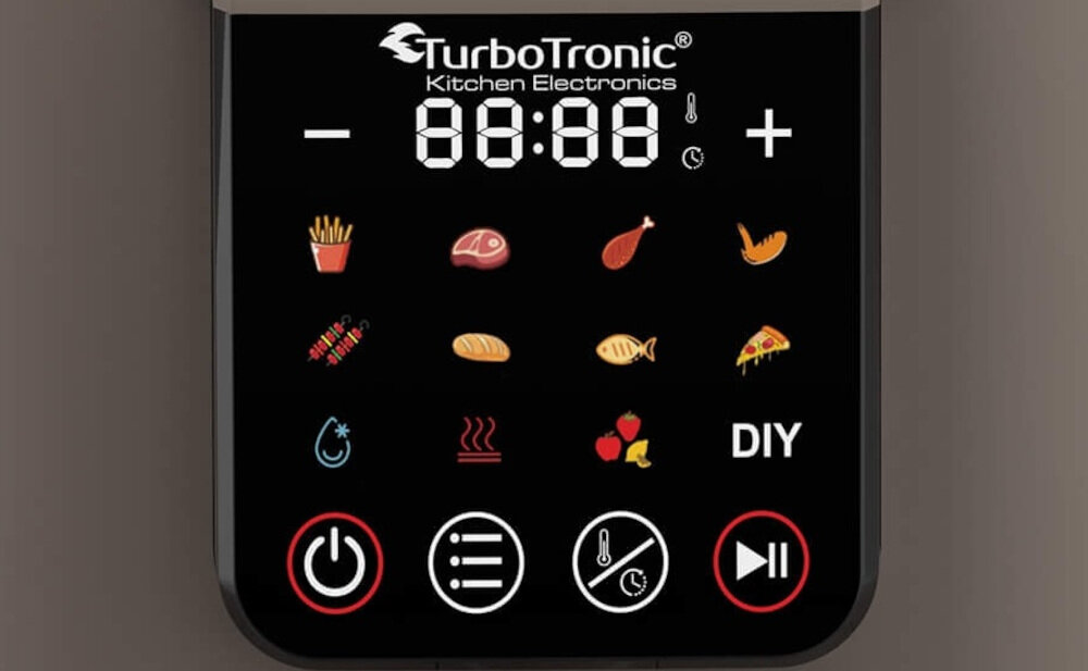 Air Fryer Frytkownica beztłuszczowa TURBOTRONIC TT-AF250 Beżowy 6l 12 automatycznych programów regulacja temperatury zakres możliwości dopasowanie potrawy