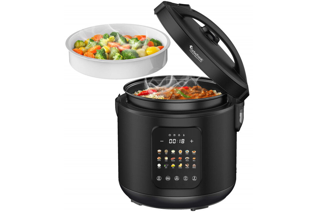 Multicooker TURBOTRONIC TT-DMC21 18 programów  zdjęcie lifestyle Pojemna misa Nieprzywierająca powłoka teflonowa