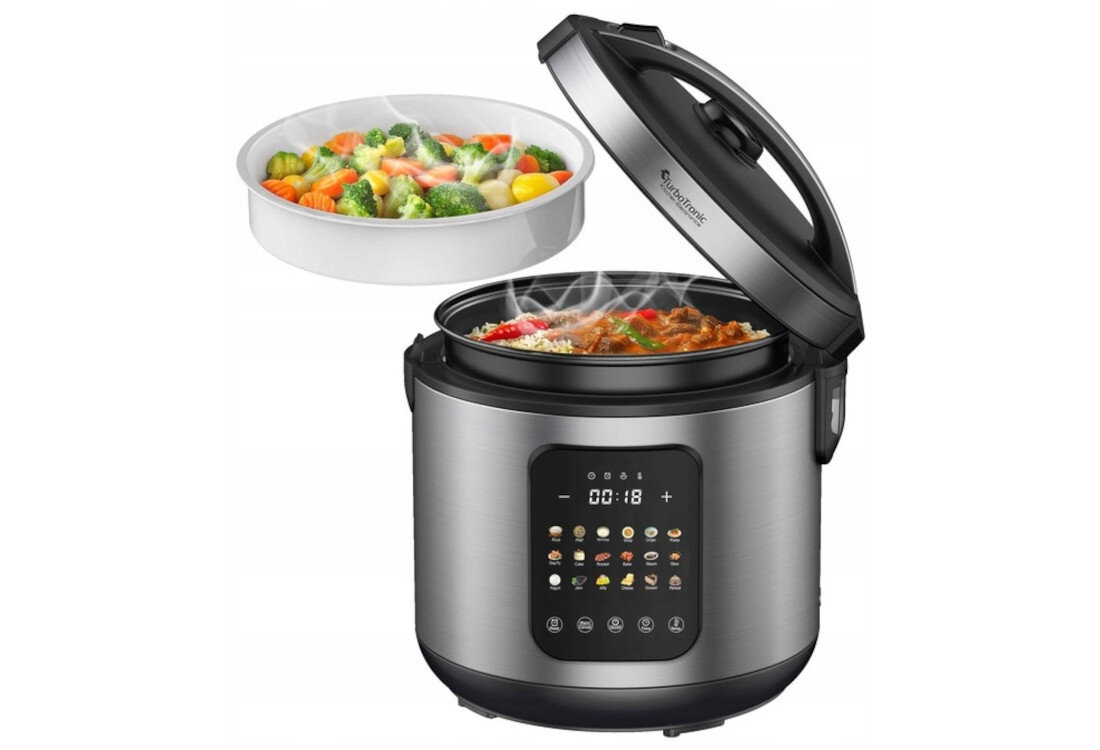 Multicooker TURBOTRONIC TT-DMC21 18 programów  zdjęcie lifestyle Pojemna misa Nieprzywierająca powłoka teflonowa