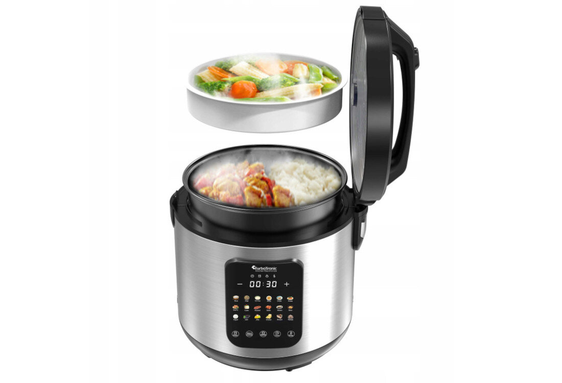 Multicooker TURBOTRONIC TT-DMC21 18 programów  zdjęcie lifestyle Dopasuj parametry gotowania czas temperatura preferencje Automatyczne wyłączenie 