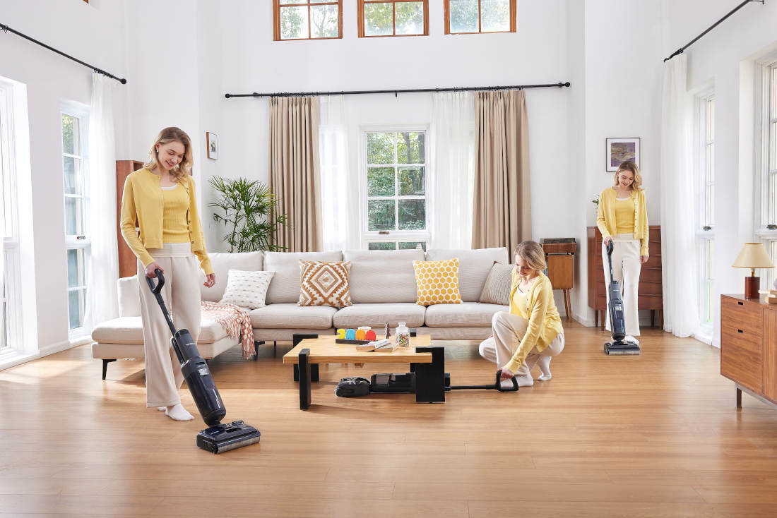 Odkurzacz piorący TINECO Floor One S6 Stretch Extreme czystość bez wysiłku wygląd design tło prezentacja wizualizacja