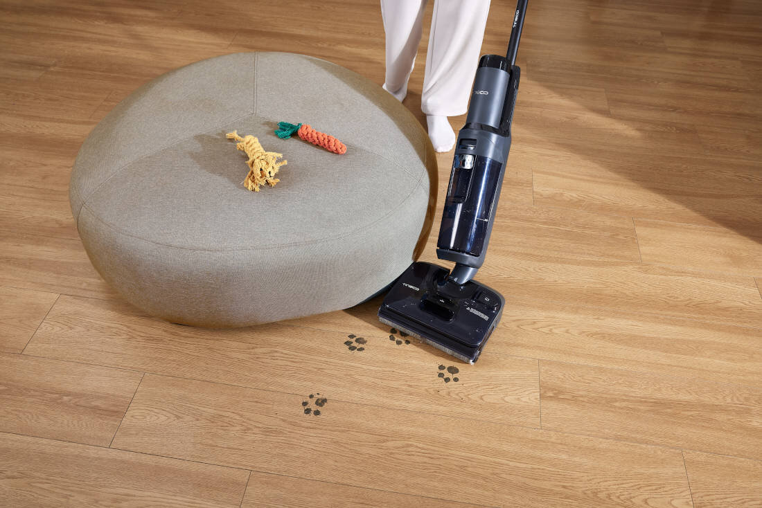 Odkurzacz piorący TINECO Floor One S6 Stretch Extreme Dopasowanie do zabrudzeń Technologia iLoop™ wykrywa poziom zanieczyszczenia dostosowuje parametry pracy Brak smug i wilgoci