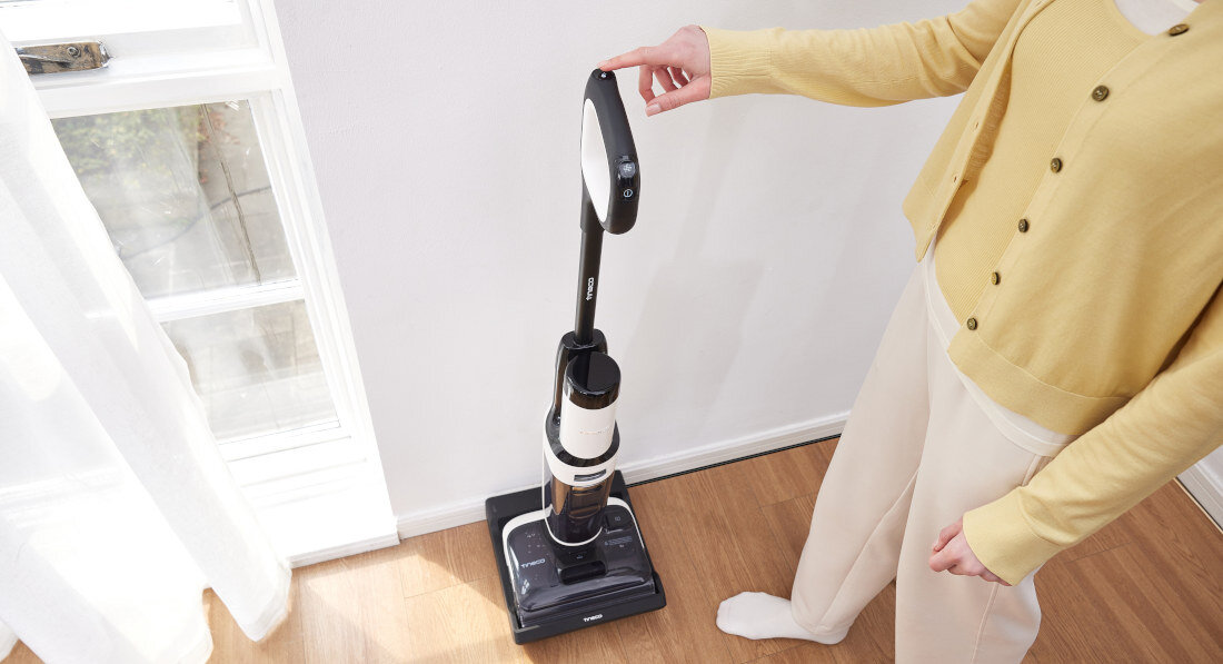 Odkurzacz piorący TINECO Floor One S5 Stretch Extreme Czystość bez brudnych rąk Automatyczny cykl samooczyszczania brud, włosy i zanieczyszczenia wygoda higiena