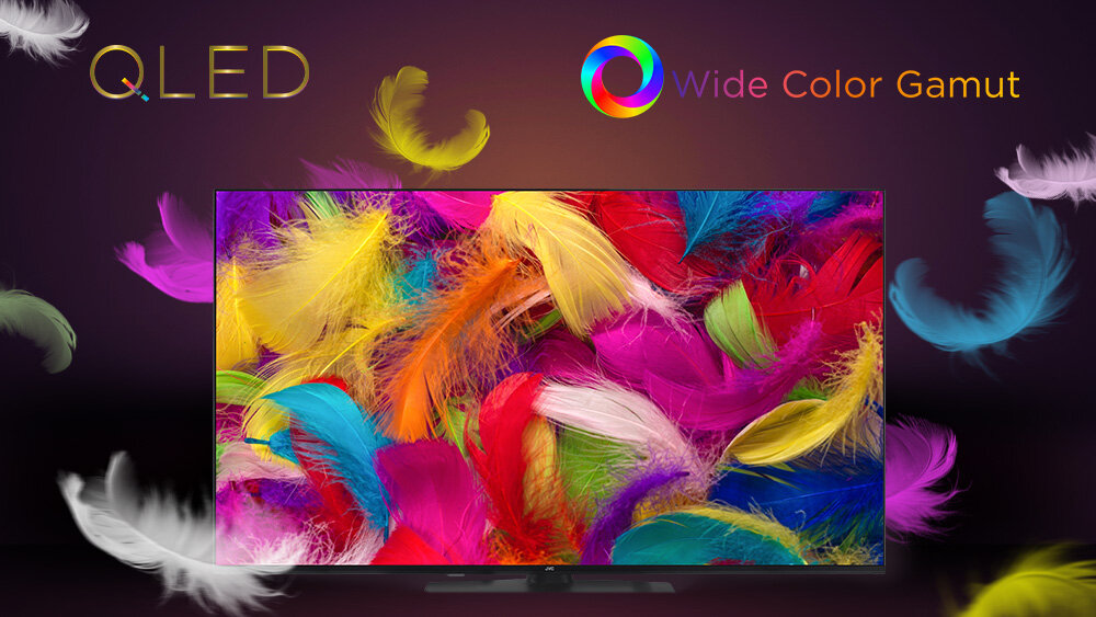 Telewizor JVC LT-43VDQ3500 - QLED i naturalne kolory, telewizor wyświetlający obraz w technologii qled i Wide Color Gamut