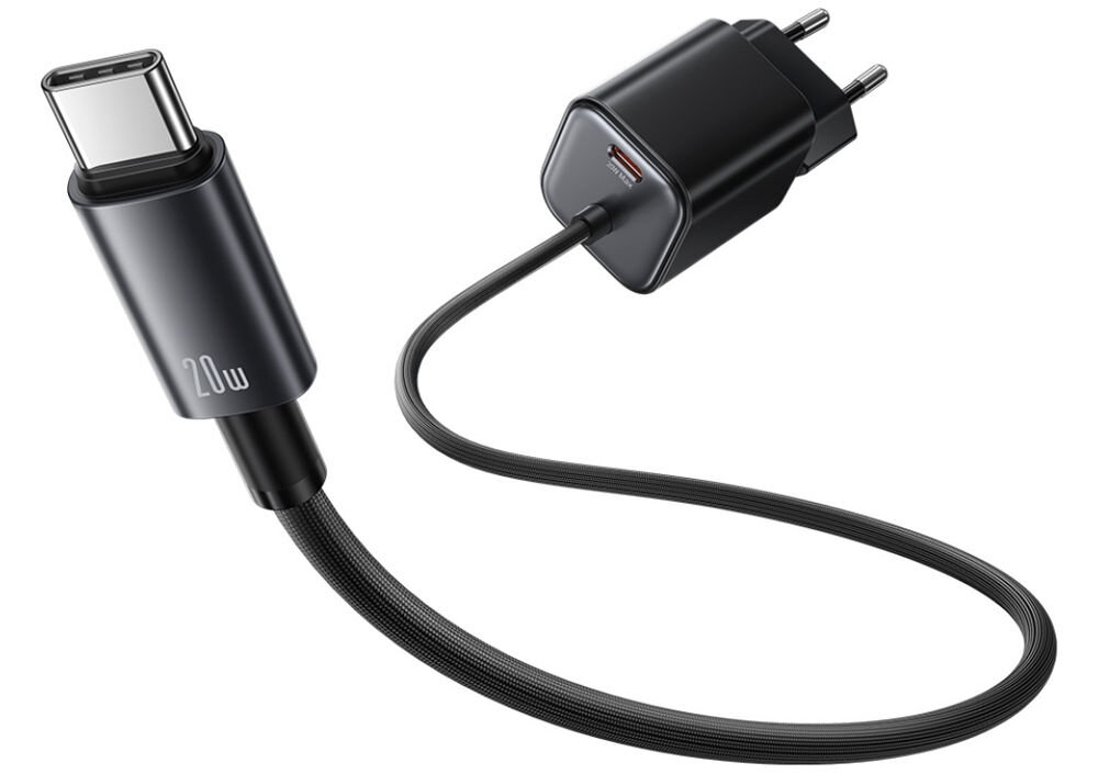 Ładowarka sieciowa USAMS CC261 GaN 20 W Czarny
wizualizacja długości kabla na białym tle
czas ładowanie zintegrowany kabel 1,2 m urządzenie port moc 20 W port USB-C Apple, Huawei, Xiaomi laptopy