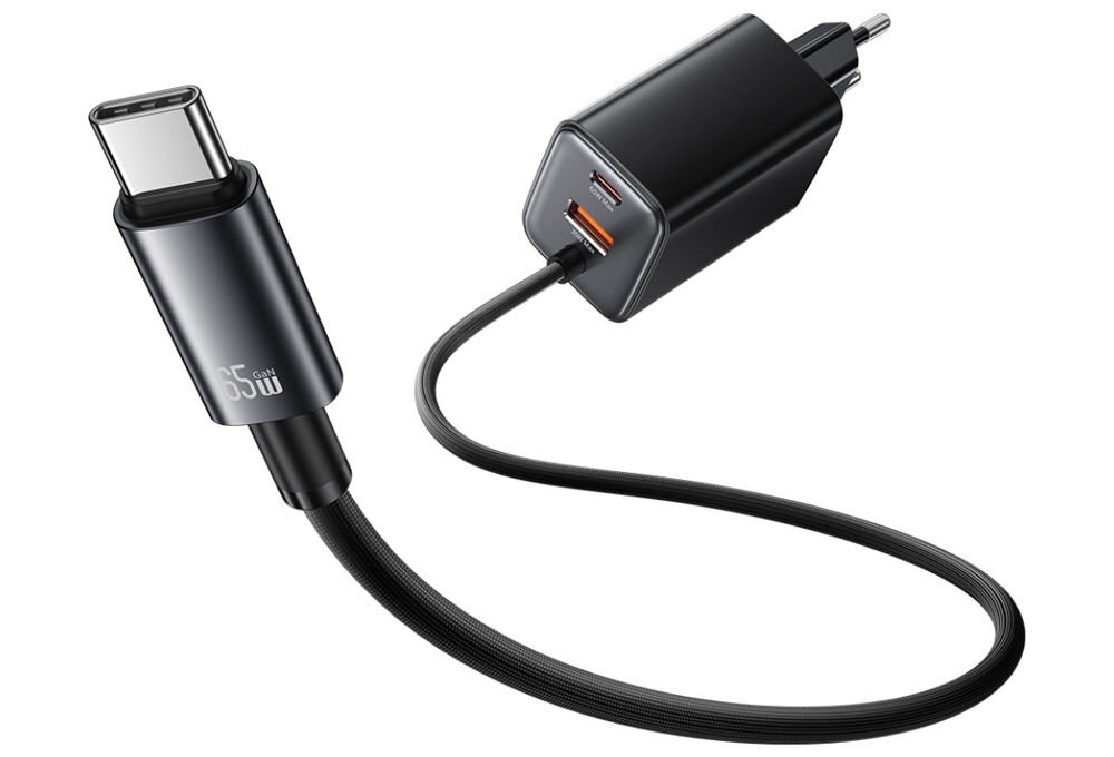 Ładowarka sieciowa USAMS CC266 GaN 65 W Czarny
ładowarka z przybliżeniem na kabel na białym tle
gan technologia wydajne sprawne ładowania ograniczone emitowanie ciepła wymiary (34 x 34 x 40 mm) wygoda dom podróż