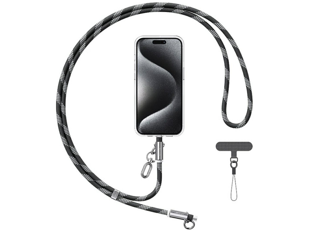 Smycz do telefonu z kablem do ładowania USB-C - USB-C smycz na bialym tle