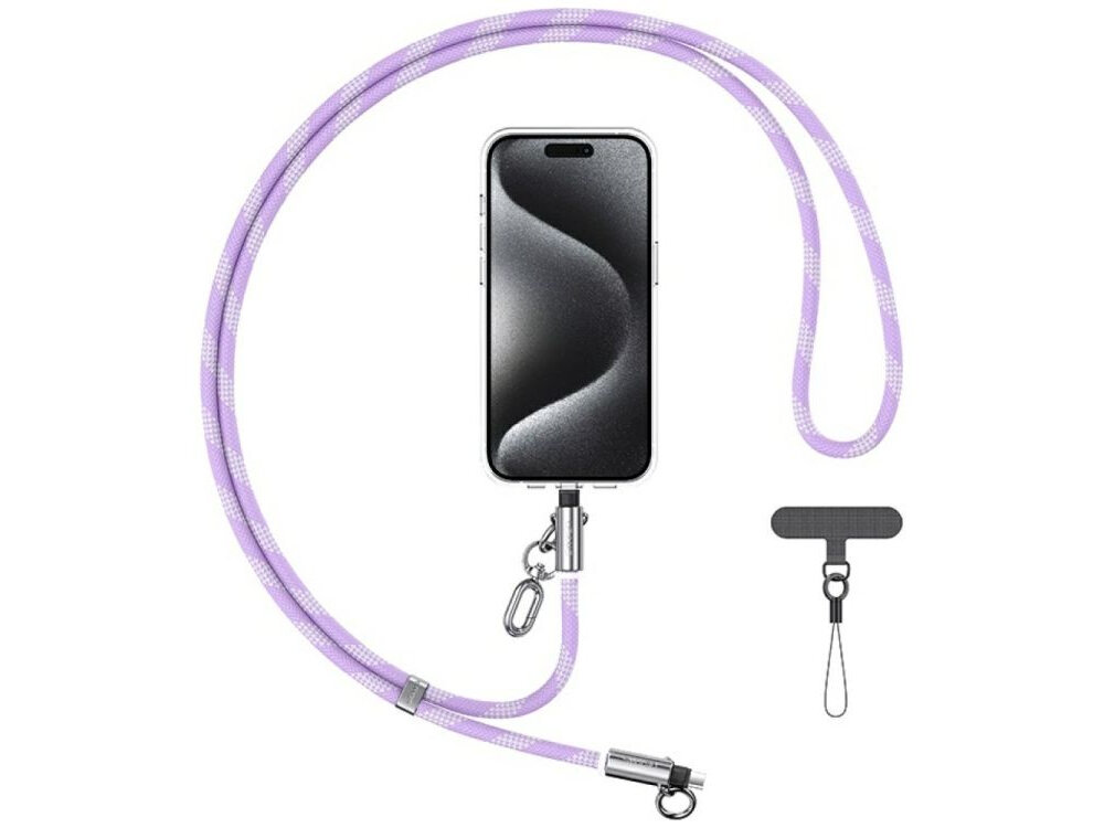 Smycz do telefonu z kablem do ładowania USB-C - USB-C smycz na bialym tle