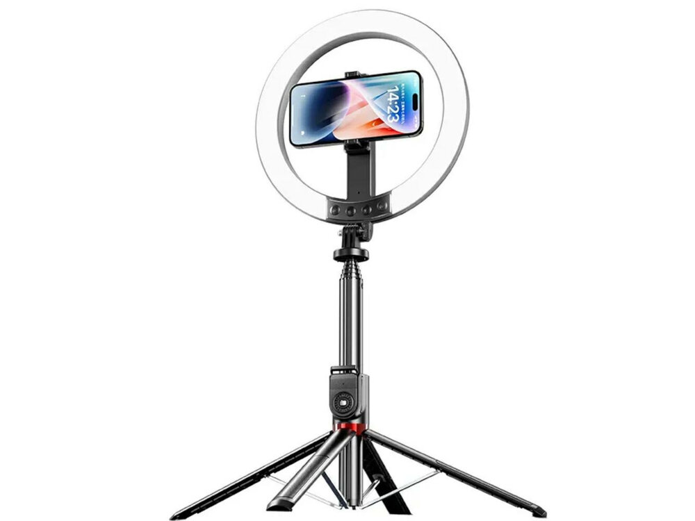 Lampa pierścieniowa USAMS ZB323 skladana konstrukcja, diody, regulacja swiatla, akumulator, wytrzymaly materialy