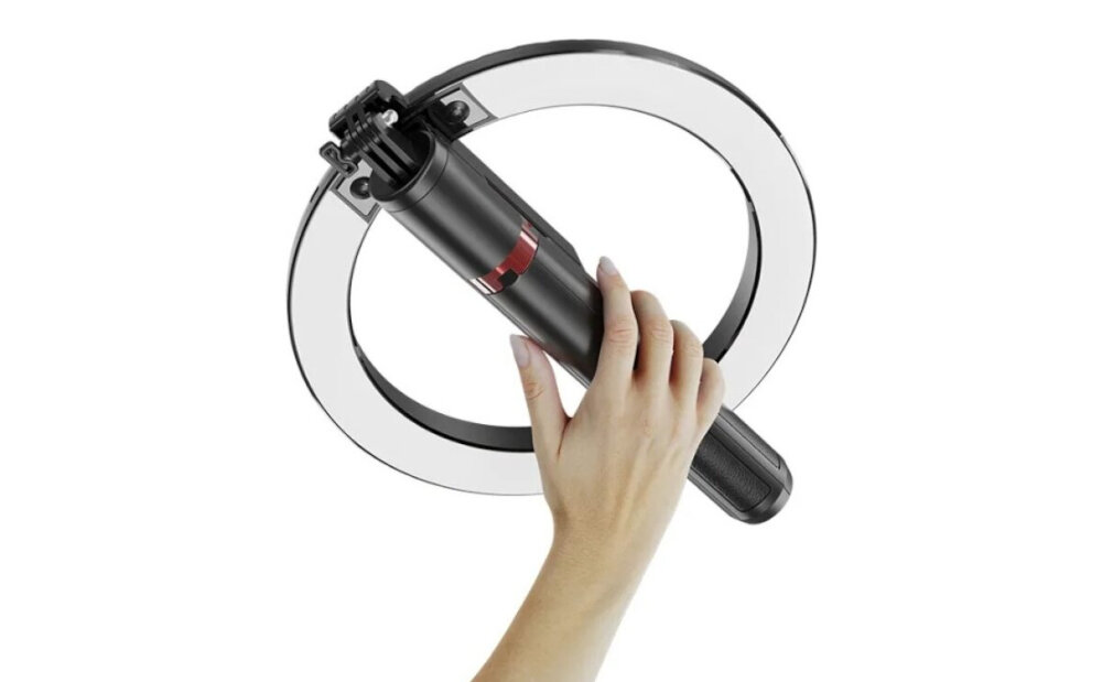 Lampa pierścieniowa USAMS ZB323 skladana konstrukcja, diody, regulacja swiatla, akumulator, wytrzymaly materialy