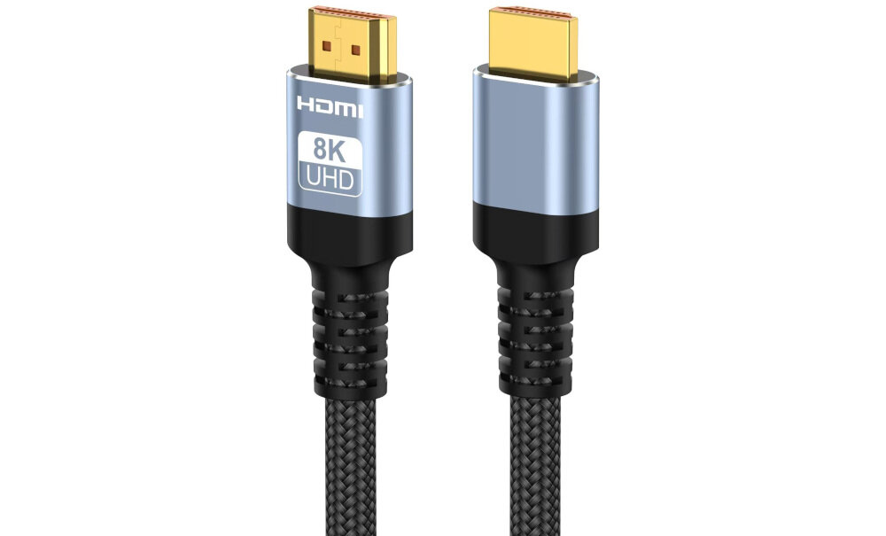 Kabel HDMI EXTRALINK 3 m VRR płynny obraz w grach, kabel HDMI na białym tle