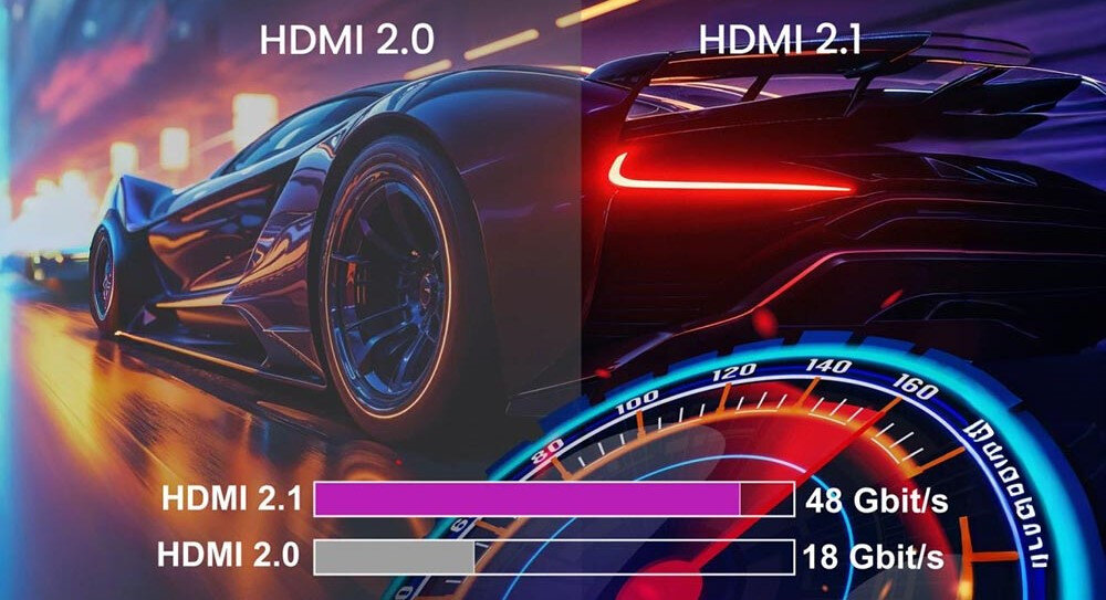 Kabel HDMI EXTRALINK 1.5 m eARC Dolby Atmos DTS:X, samochód jadący po jezdni