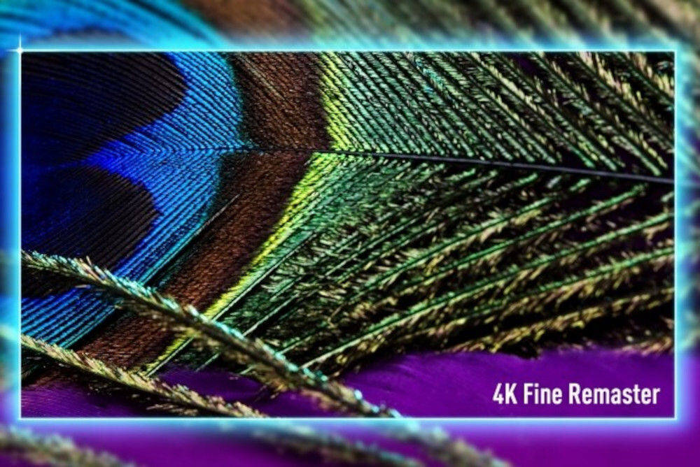 Telewizor PANASONIC TV77Z93AEG 4K Fine Remaster wysoka rozdzielczość obraz, obwódka ramki, kadr pawiego pióra