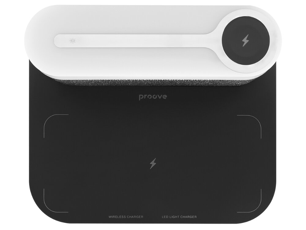 Lampka nocna PROOVE Day & Night
            lampka nocna z miejscem do ładowania bezprzewodowego ładowarka bezprzewodowa smartfon kompaktowy design bateria