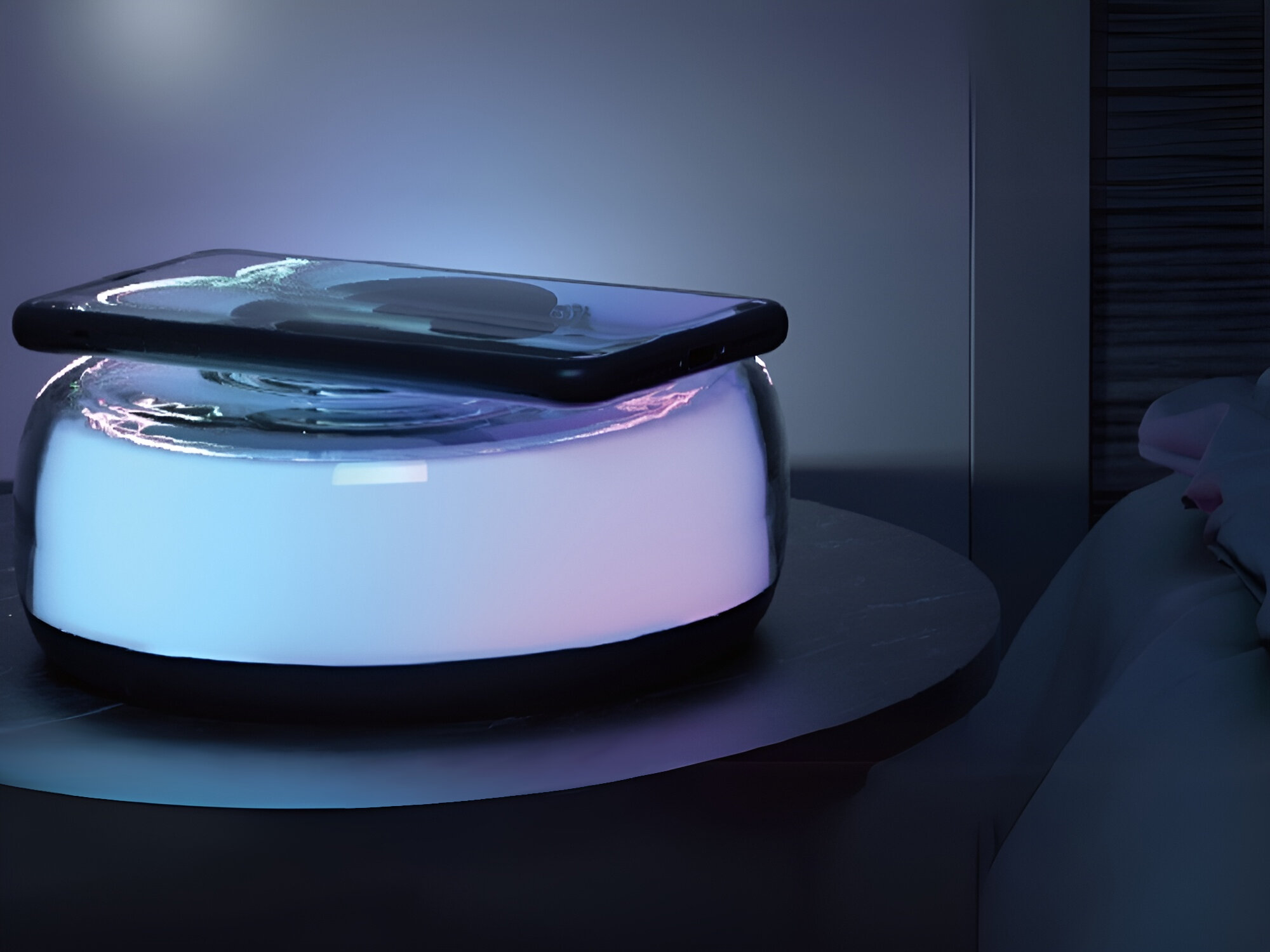 Lampka PROOVE Alien LED RGB
            świecąca lampka na stoliku obok łóżka ładująca telefon oświetlenie led rgb