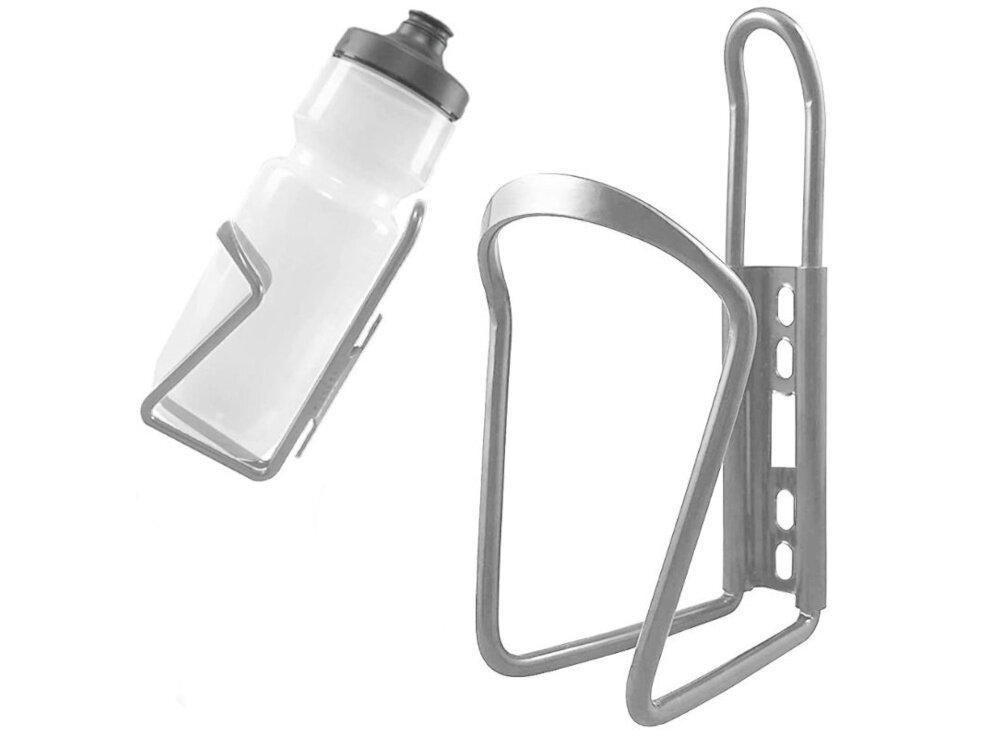 Koszyk na bidon EXTRALINK 14346 koszyk na białym tle w dwóch ujęciach z bidonem i bez lekki stabilny stały dostęp do napoju wygoda