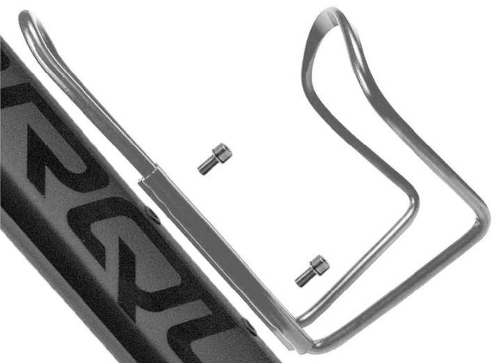 Koszyk na bidon EXTRALINK 14346 rama roweru śrubki bidon widoczny z boku białe tło można zamontować w większości rowerów instalacja jest intuicyjna i nie wymaga użycia specjalistycznych narzędzi nie pozostawia śladów na ramie do montażu należy wykorzystać śruby/gwinty umieszczone na rowerze