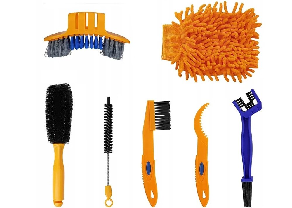 Zestaw do czyszczenia rowerów EXTRALINK 14548 zestaw na białym tle z wysokiej jakości tworzyw sztucznych odpornych na uszkodzenia mechaniczne i intensywne użytkowanie wsparcie w systematycznej konserwacji