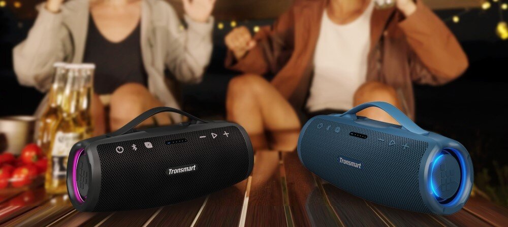 Głośnik TRONSMART Mirtune S100 TWS pokaz świetlny stereo, głośniki stojące na stoliku