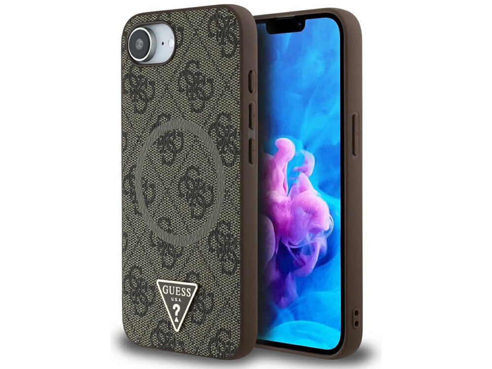 Etui Guess 4G Ring Triangle Logo MagSafe Etui z dwóch stron pokrowiec etui obudowa telefon smartfon