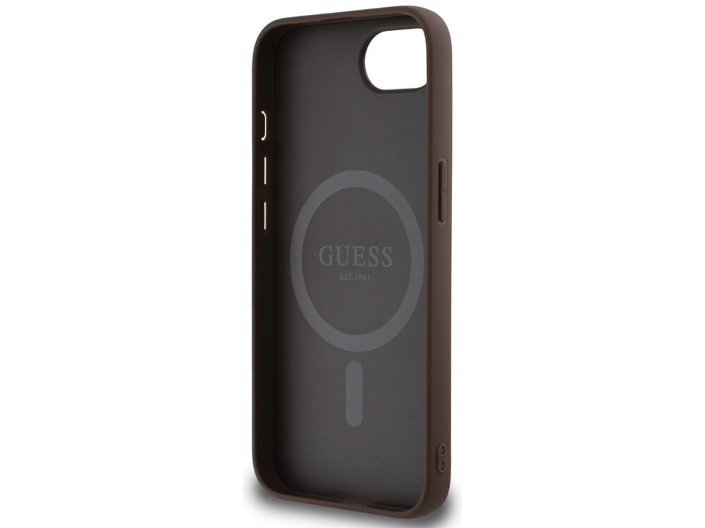 Etui Guess 4G Ring Triangle Logo MagSafe Środek obudowy odporność materiał dostęp magnesy magsafe