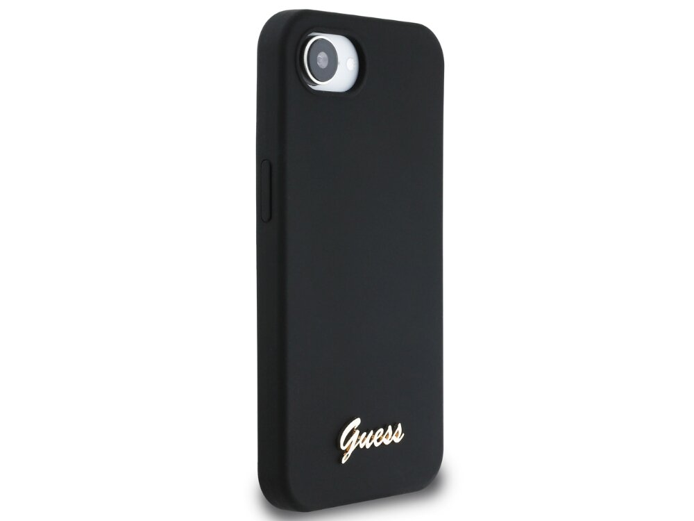 Etui Guess Silicone Script Metal Logo MagSafe
            etui silikonowe wykończenie metalowe logo subtelny design