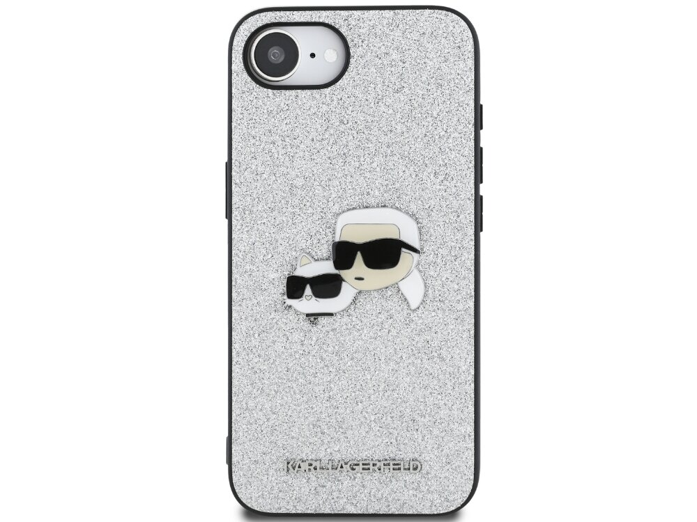 Etui Karl Lagerfeld Fixed Glitter elastyczny materiał TPU odpornym na uderzenia poliwęglanem zabezpieczenie przed zarysowaniami i wstrząsami