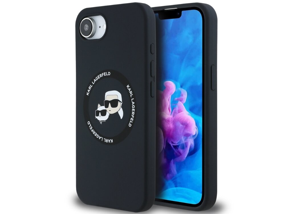 Etui Karl Lagerfeld Silicone Karl&Choupette MagSafe etui założone na telefon