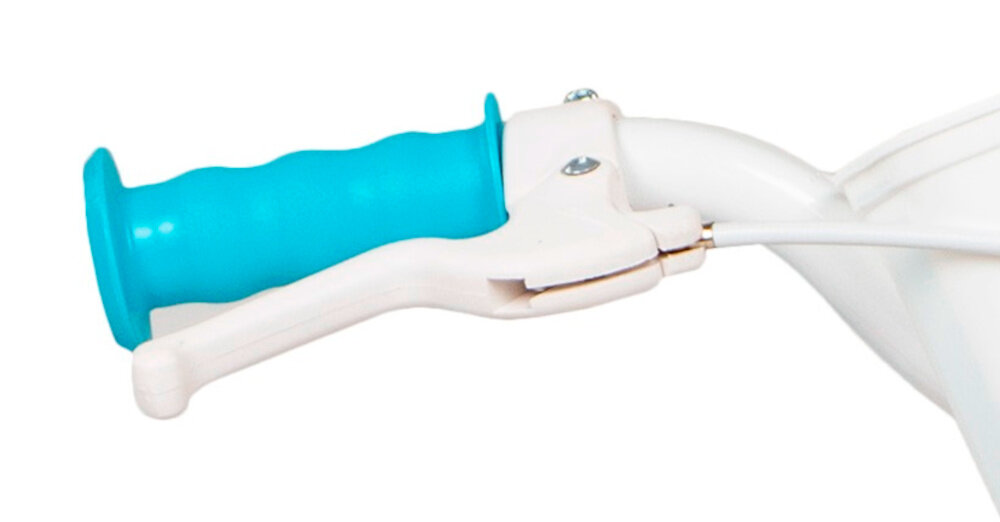 Rower dziecięcy TOIMSA Hello Kitty 12 cali dla dziewczynki zbliżenie na rączkę zdjęcie na białym tle brak uczucia dyskomfortu odpowiednia pozycja ciała uchwyty z antypoślizgowego materiału