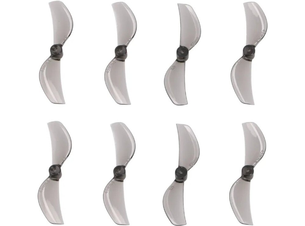 Śmigła BETAFPV Gemfan 45MM Szary Zestaw ośmiu szarych i półprzezroczystych śmigieł dwułopatowych ułożonych w dwóch równych rzędach po cztery sztuki