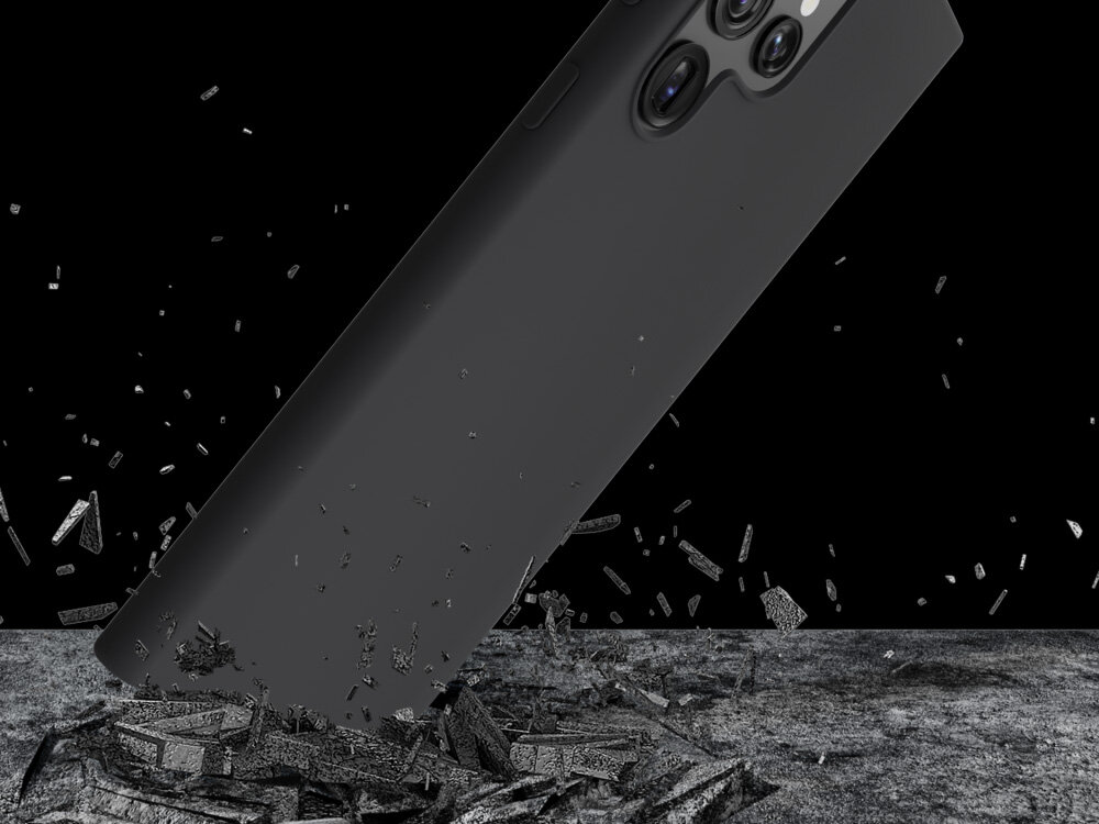 Etui 3MK Silicone Case do Samsung Galaxy S25 Edge Czarny wnętrze etui pokryto mikrofibrą w pełni hipoalergiczne