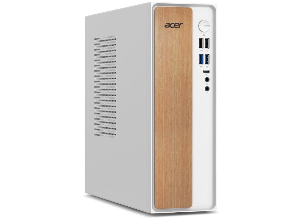 Komputer ACER Aspire XC101-13H5U i5-13420H 16GB RAM 512GB SSD Wi-Fi Windows 11 Professional prezentacja komputera od przodu pod kątem na białym tle dysk SSD PCIe 512 GB cicha szybka praca