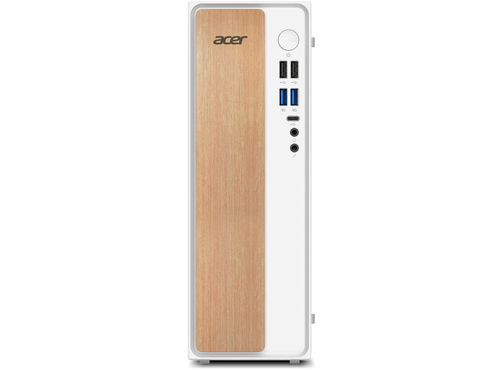 Komputer ACER Aspire XC101-13H5U i5-13420H 16GB RAM 1TB SSD Wi-Fi Windows 11 Professional prezentacja komputera od przodu pokazanie złącz na białym tle złącza szeroki wybór podłączenie wielu urządzeń wygoda