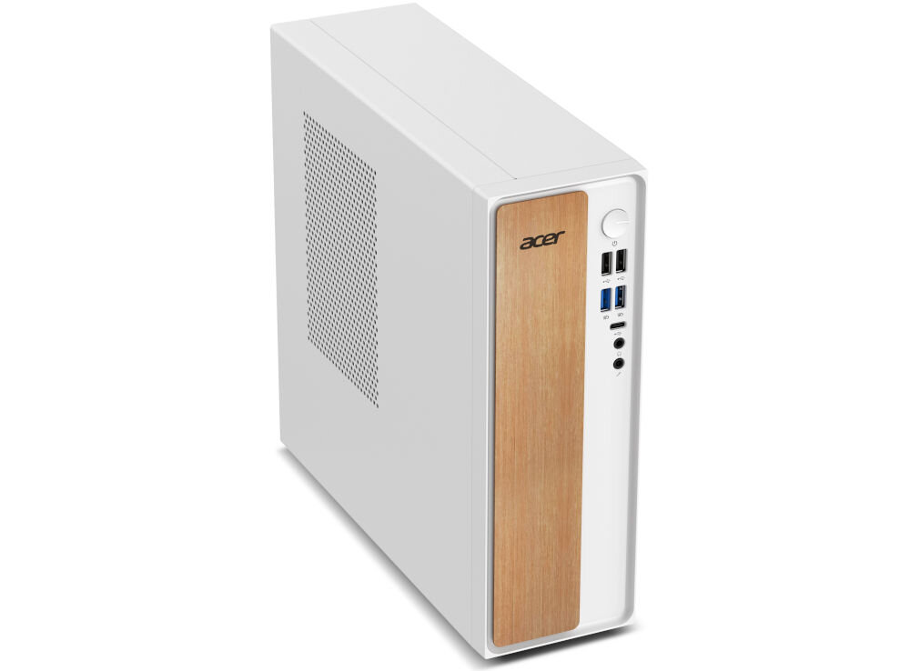 Komputer ACER Aspire XC101-13H5U i5-13420H 32GB RAM 1TB SSD Wi-Fi Windows 11 Professional prezentacja komputera od przodu pod kątem na białym tle grafika zintegrowana Intel UHD Graphics płynne odtwarzanie wideo