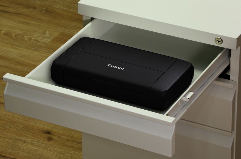 Drukarka CANON Maxify BX110 Druk w kolorze, Wi-Fi + Akumulator drukarka w szufladzie w biurku wielopoziomowa ochrona danych standardy automatyczne aktualizacje ochrona przed niepowołanym dostępem