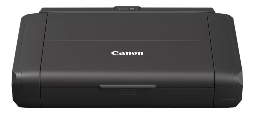 Drukarka CANON Maxify BX110 Druk w kolorze, Wi-Fi + Akumulator urządzenie na białym tle od przodu zaawansowany system tuszów czarny tusz pigmentowy wyraźny i czytelny tekst żywe kolory zdjęcia bez ramki format A4