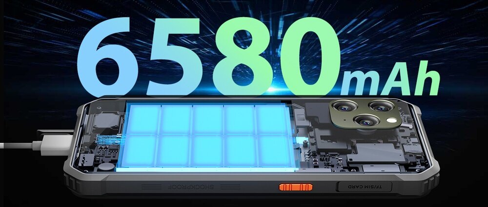 Blackview BV5300 Pro bateria 6580 mAh długi czas pracy reverse charging OTG smartfon