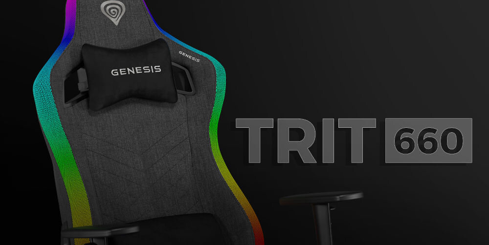 Fotel GENESIS Trit 660 RGB Szary