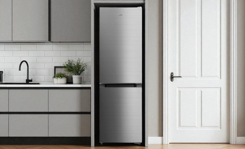 LODÓWKA ETA 275590010E wizualizacja lifestyle zamknięta front stal nierdzewna kuchnia Chłodzenie na miarę potrzeb energooszczędny kompaktowy estetyczny pojemność 115 l chłodziarka 59 l zamrażarka LOW FROST ograniczenie szronu rzadsze rozmrażanie regulacja temperatury mechaniczna termostat optymalne warunki podświetlenie LED szklane półki przezroczyste szuflady półki w drzwiach zmiana kierunku otwierania drzwi dopasowanie do kuchni regulowane nóżki wypoziomowanie nierówne podłoże zamrażarka 4-gwiazdkowa mrożenie 2,7 kg/24h bezpieczeństwo przy braku prądu 6 godzin cicha praca 39 dB klasa energetyczna E zużycie energii 195 kWh kompaktowe wymiary 150x47x51,1 cm ograniczona przestrzeń wygląd funkcjonalność wygodne przechowywanie niezawodne przechowywanie żywność codzienne użytkowanie