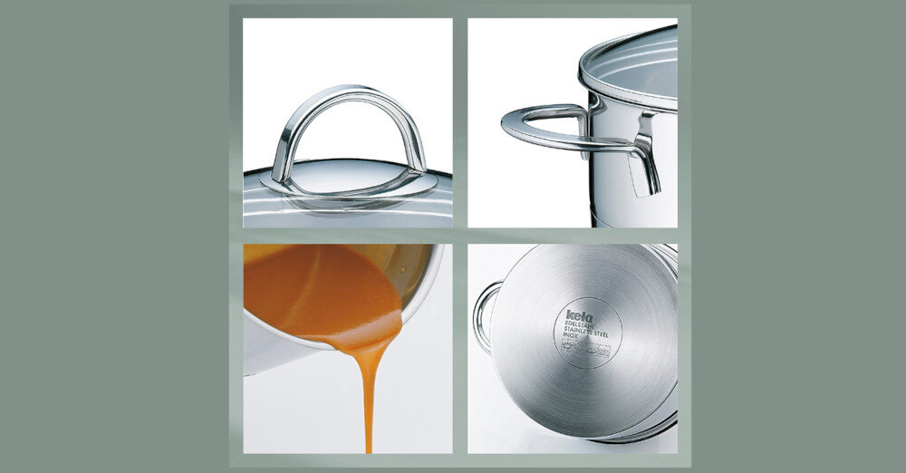 Garnek KELA Cailin KE-10959 wykonanie stal nierdzewna krawędź bez rozlewania