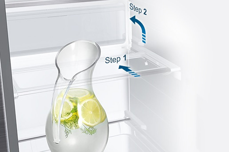 Samsung Wygodne rozwiązanie i elastyczność w przechowywaniu. Składana półka