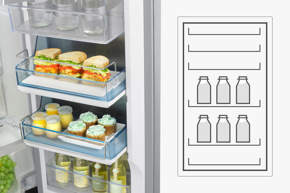 Samsung Proste dostosowanie przestrzeni. Pojemniki na drzwiach