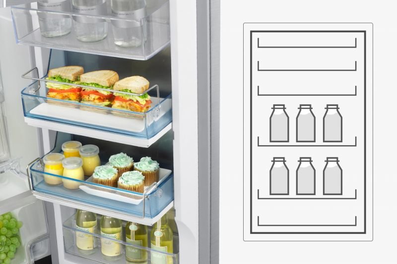 Samsung Proste dostosowanie przestrzeni. Pojemniki na drzwiach