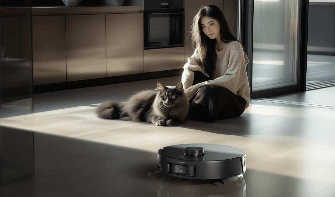 Robot sprzątający MOVA Z50 Ultra Koniec z plątaniem włosów system zapobiegający plątaniu sierść włosy dla właścicieli zwierząt