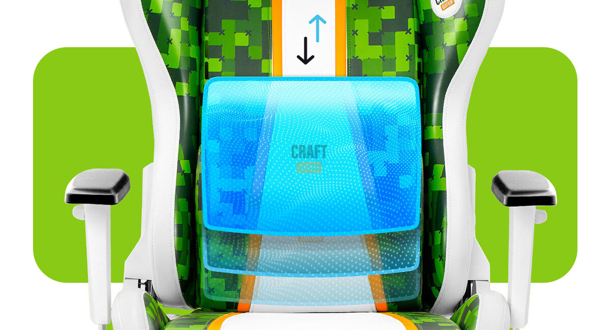 DIABLO CHAIRS X-One 2.0 Small prawidłowej pozycji Wyprofilowana poduszka lędźwiowa X-One 2.0 zagłówek dolnego odcinka kręgosłupa - zbliżenie na poduszke lędźwiową