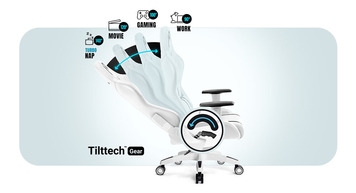 DIABLO CHAIRS X-One 2.0 Small mocną pięcioramienną podstawę kółka PFC™ 360 płynne poruszanie się po różnych powierzchniach kauczukowa powłoka - fotel od boku, pochył