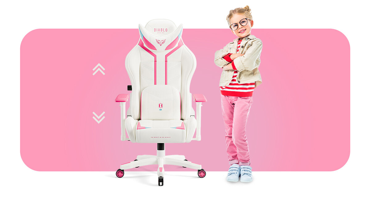 DIABLO CHAIRS X-Ray 2.0 small od 125 do 155 cm dopasować do swojego wzrostu wysokości biurka podparcie całego kręgosłupa - fotel a obok dziecko